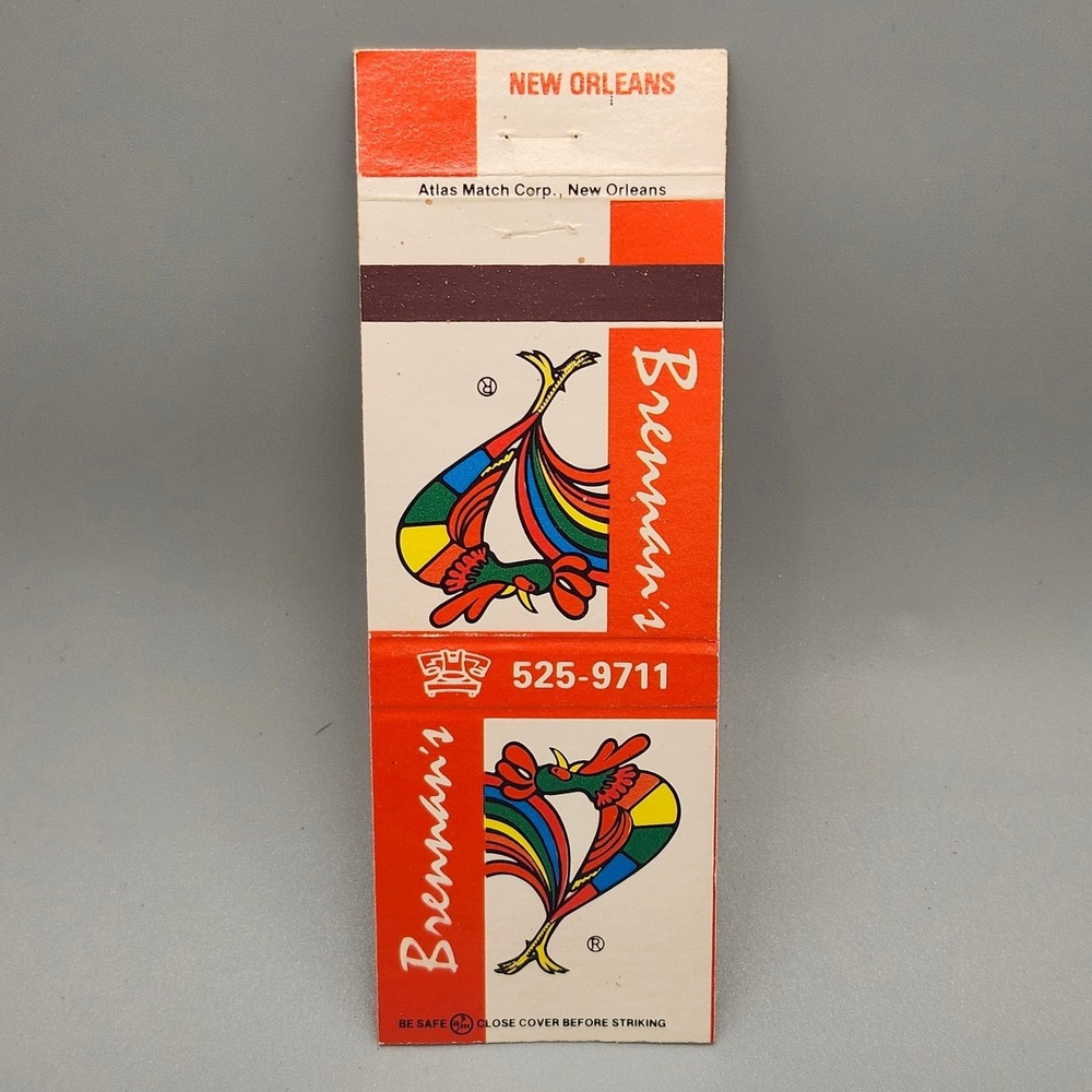 Vintage Brennan's Restaurant New Orleans Matchbook Atlas Match Corp. Rooster